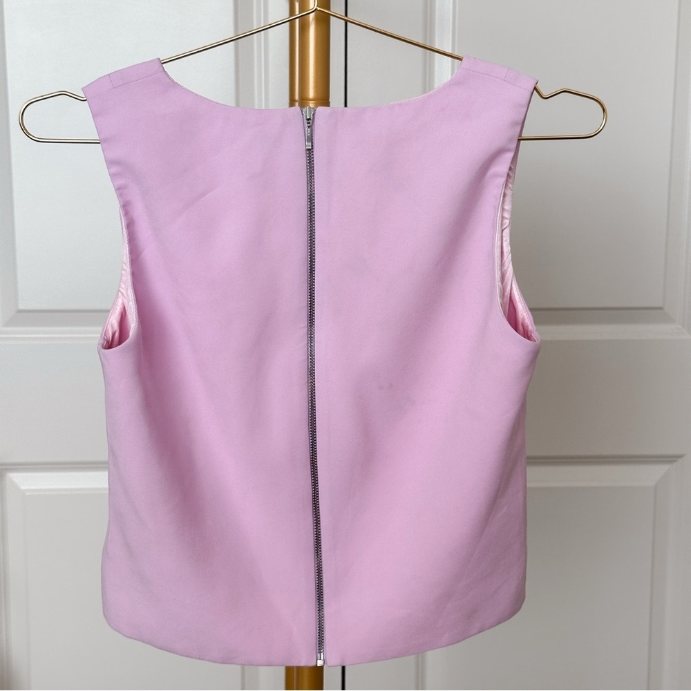 Toi et Moi Pink Sleeveless Asymmetrical Crop Top - Picture 6 of 7